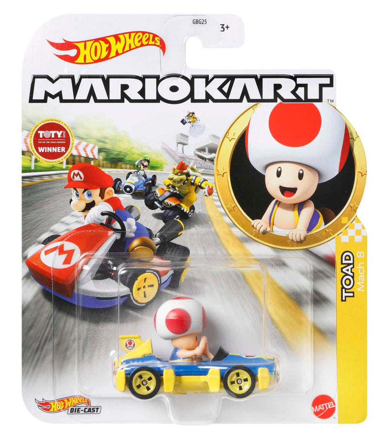 Hot Wheels - Mario Kart 1:64 Scale Die-Cast Vehicle - Toad