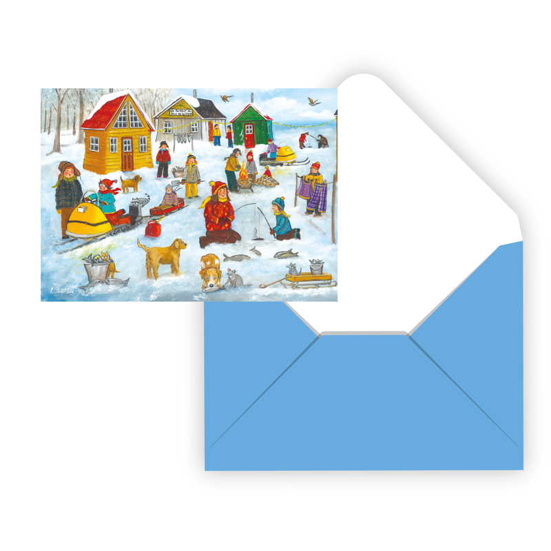 Pierre Belvédère - Holiday - Bonheur au Bout de la Ligne Greeting Cards by Christine Genest (Set of 8)