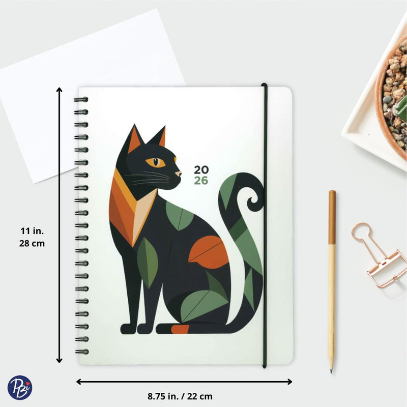 Pierre Belvédère - Annual Agenda 2026 - Large Weekly- Geometric Cat