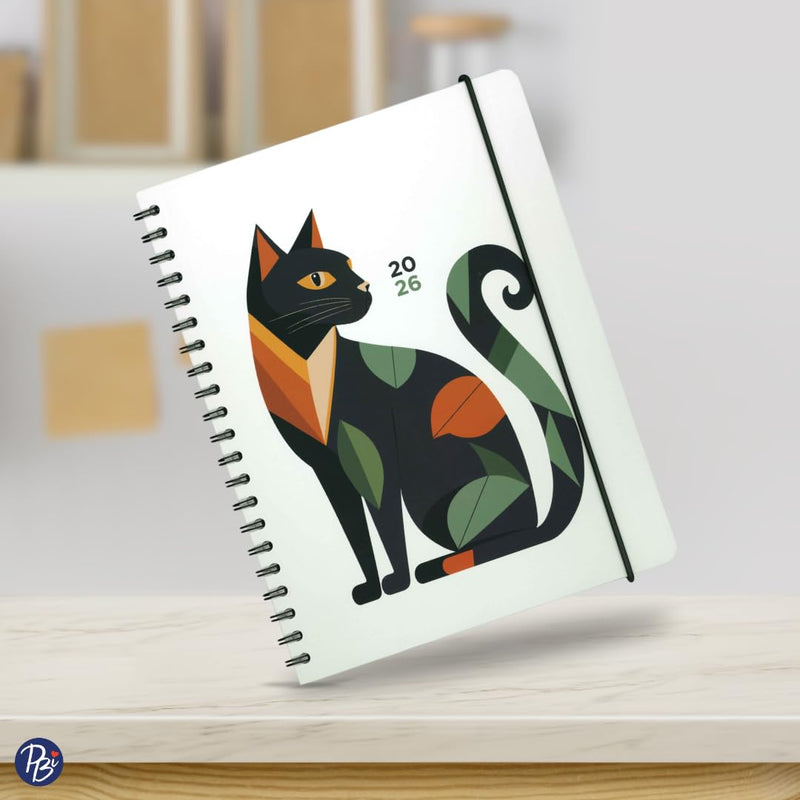 Pierre Belvédère - Annual Agenda 2026 - Large Weekly- Geometric Cat