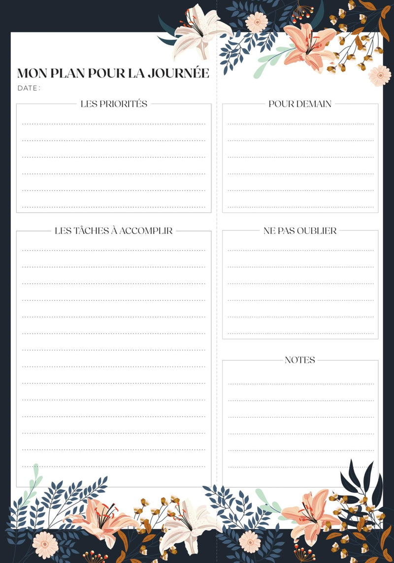 Pierre Belvédère - Planning Notepad - Flowers