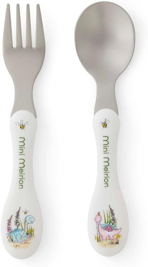 Portmeirion - 2 - Piece Cutlery Set & Case - Dinosaur - Mini Meirion Home & Kitchen