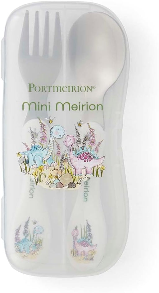 Portmeirion - 2 - Piece Cutlery Set & Case - Dinosaur - Mini Meirion Home & Kitchen