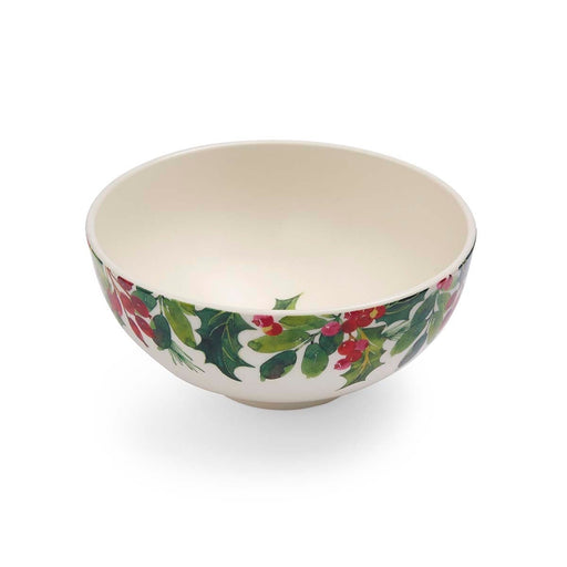 Portmeirion Botanic Garden Christmas Holly rimless bowl side view