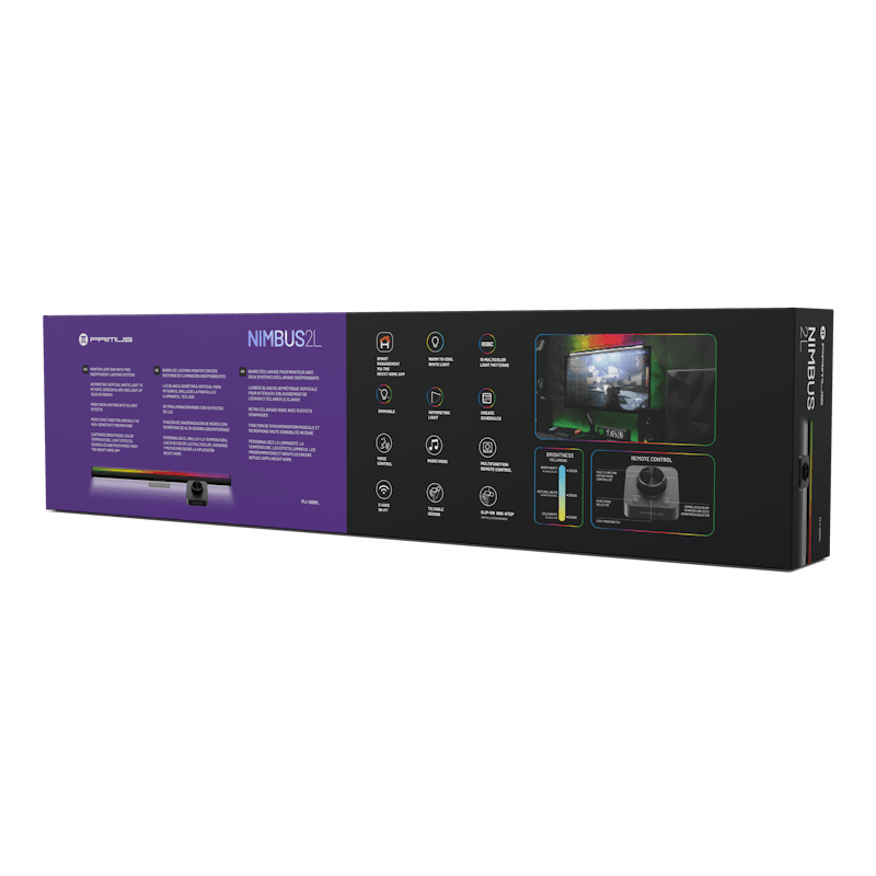 Primus - Gaming Monitor Light Bar Smart Wifi 2 Light Systems White & RGBIC Music Sync Mode Built in Mic Customize Via App Google/Alexa/Siri Compatible 10W 176 Lumens Electronics