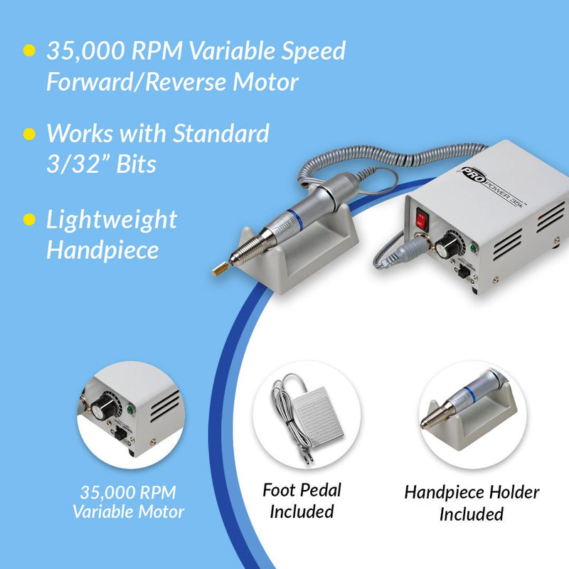 Medicool - Pro Power 35K Professional Nail Drill | 35,000 RPM – Filing system and foot pedal features