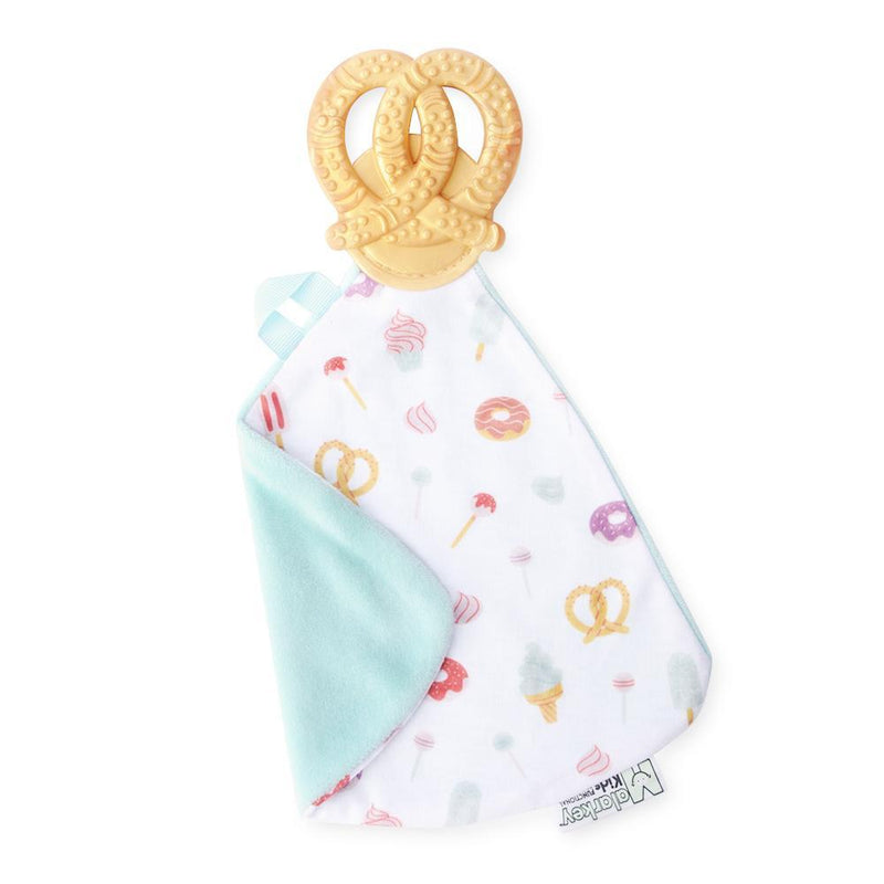 Malarkey Kids Munch-It Blanket Teether – Sweet & Salty – pretzel-shaped teether and blanket
