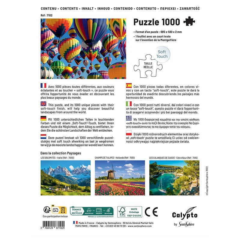 Puzzles 1000 pieces 685X480mm LAN CAPE - Hot air balloons