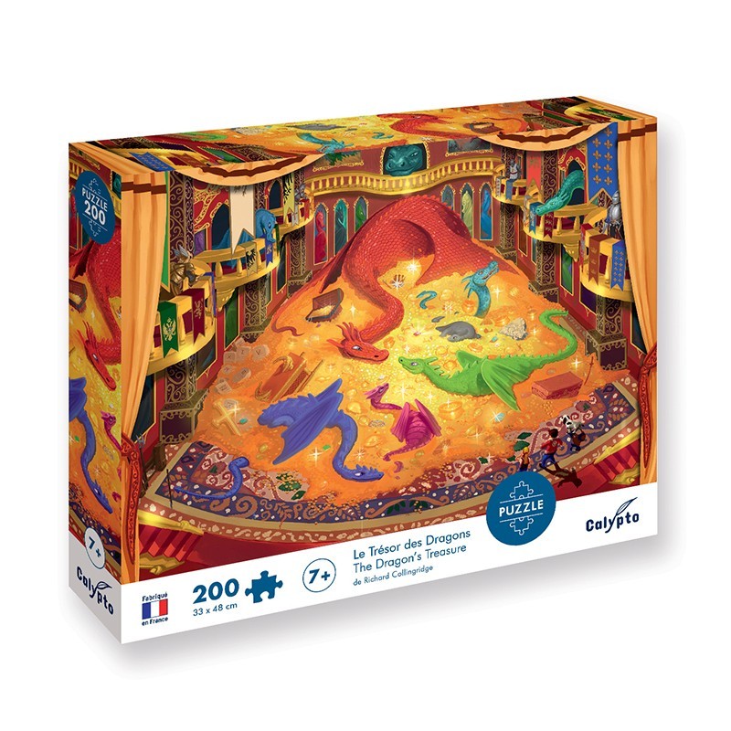 Puzzles 200pièces 480X330mm Le Trésor des Dragons