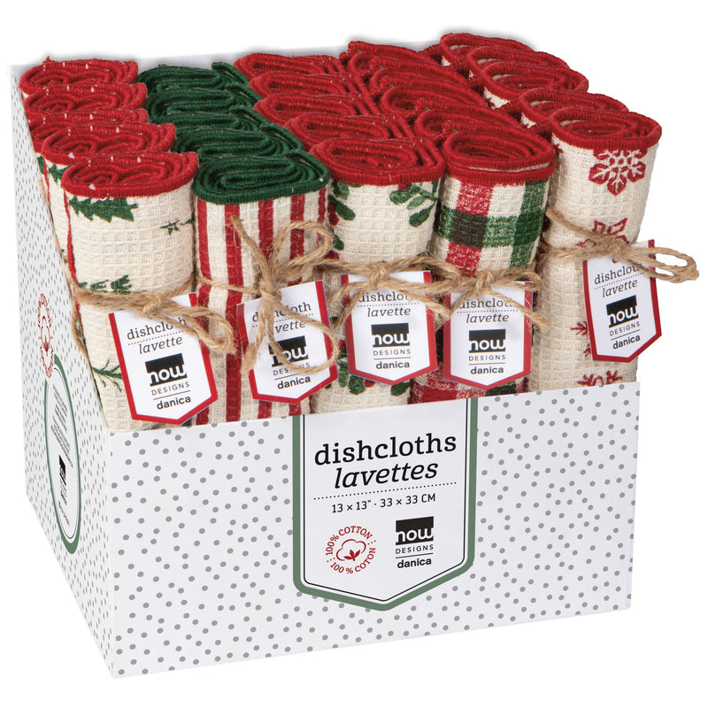 Now Designs - Winter Wonders Christmas Dishcloth Counter Display - 25 Assorted
