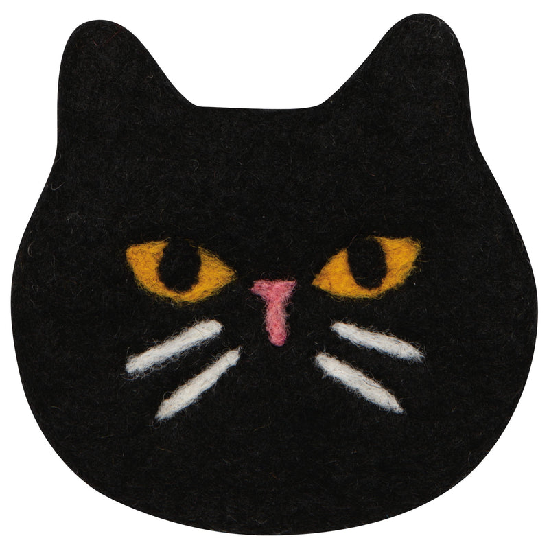 Jubilee - Black Cat Felt Coasters Set of 4