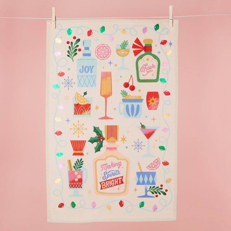 Jubilee - Spirits Bright Christmas Dishtowel - lifestyle