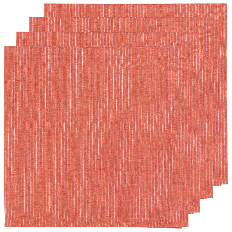 Danica - Clay Pinstripe Linen Napkins Set of 4