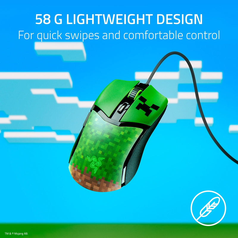 Razer - Cobra Gaming Mouse 6 - Button RGB - Minecraft Edition Electronics