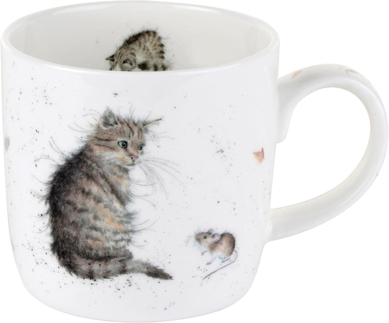 Royal Worcester - Wrendale DESIGNS 11 oz Ceramic Mug Home & Kitchen Cat And Mouse