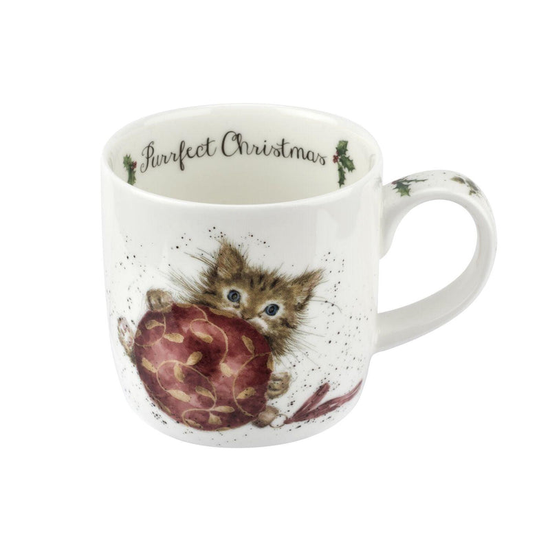 Royal Worcester - Wrendale DESIGNS Mug and Coaster Gift Set | 11 oz Home & Kitchen Purrfect Christmas