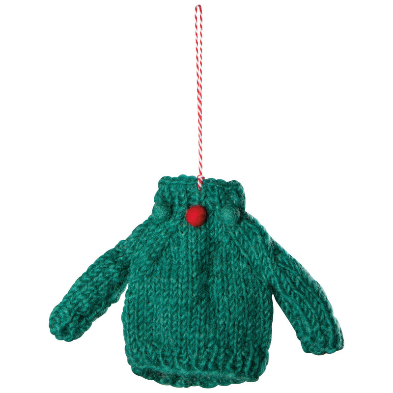 Merry Knitmas Felt Christmas Tree Ornament — one possible random style; sold individually