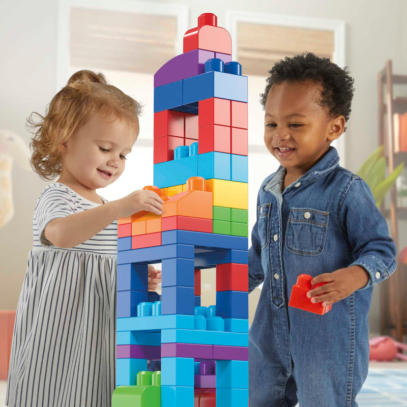 MEGA BLOKS Big Building Bag 80-Piece Set | Classic (DCH63) — children building towers