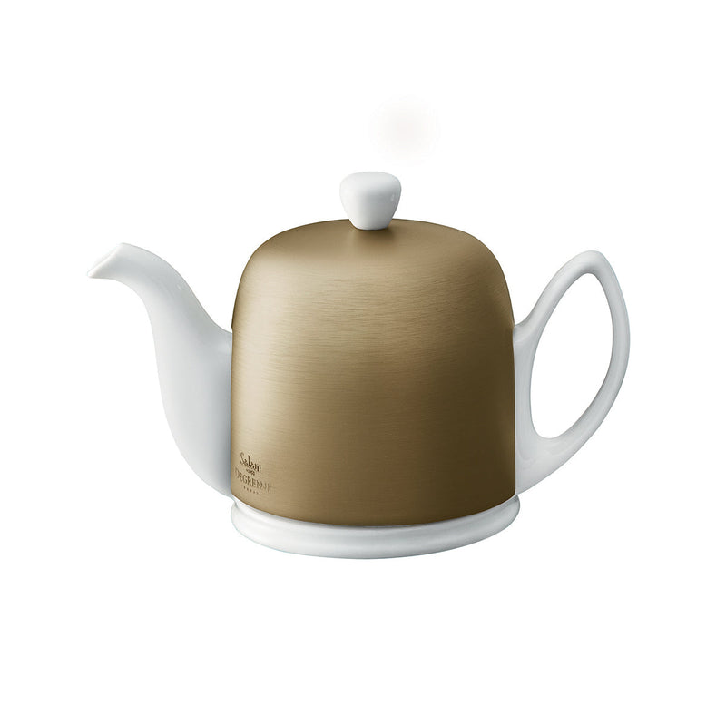 Degrenne Paris - Salam White Teapot with Bronze Aluminum Lid 4 Cup