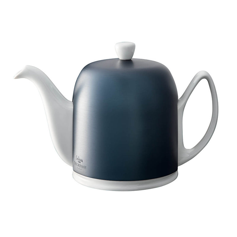 Degrenne Paris - Salam White Teapot With Cobalt Aluminium Lid 6 cup