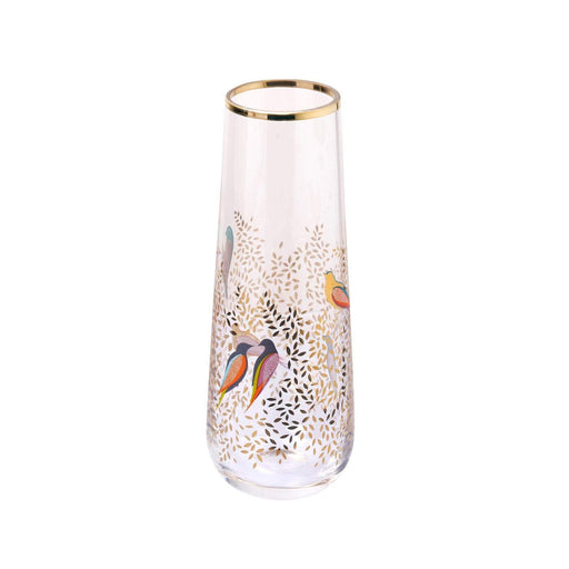 Sara Miller - Chelsea - Bird in Tree - Small Stem Glass Vase | 6 in / 15 cm Home & Kitchen