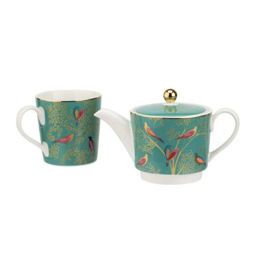 Sara Miller - Chelsea - Tea for One - Green Teapot, Cup, and Saucer Set | 12 oz Home & Kitchen