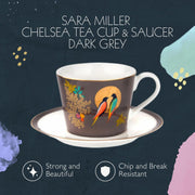 Sara Miller - Chelsea - Teacup & Saucer | 7 oz / 207 mL Home & Kitchen Dark Gray