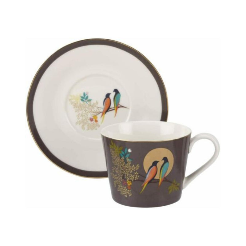 Sara Miller - Chelsea - Teacup & Saucer | 7 oz / 207 mL Home & Kitchen Dark Gray