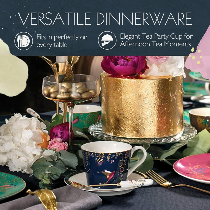 Sara Miller - Chelsea - Teacup & Saucer | 7 oz / 207 mL Home & Kitchen Navy