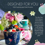 Sara Miller - Chelsea - Teacup & Saucer | 7 oz / 207 mL Home & Kitchen Navy