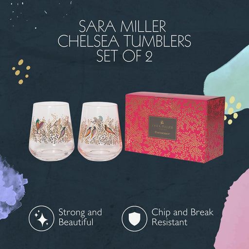 Sara Miller - Chelsea - Tumblers (Set of 2) | 14 oz / 414 mL Home & Kitchen