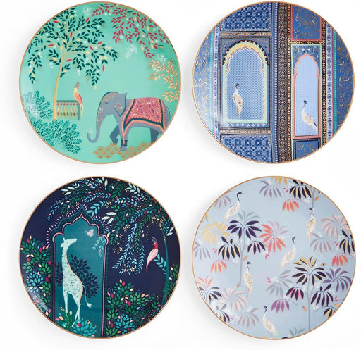 Sara Miller - India Collection - Assorted Cake Plates (Set of 4) | 8 in / 20 cm Home & Kitchen