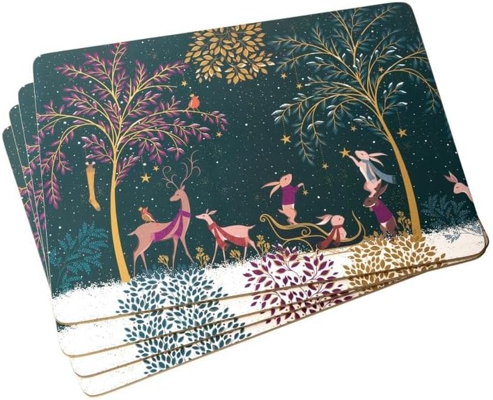 Sara Miller - Woodland Tales - Deer & Robin Placemats (Set of 4) | 15.7 x 11.7 in / 40 x 30 cm Home & Kitchen