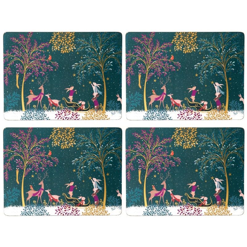Sara Miller - Woodland Tales - Deer & Robin Placemats (Set of 4) | 15.7 x 11.7 in / 40 x 30 cm Home & Kitchen