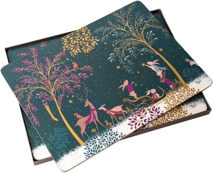 Sara Miller - Woodland Tales - Deer & Robin Placemats (Set of 4) | 15.7 x 11.7 in / 40 x 30 cm Home & Kitchen
