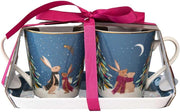 Sara Miller - Woodland Tales - French Blue Mug & Tray Set | 6.5 fl oz / 192 mL Mug, 8 x 5.5 in / 20 x 14 cm Tray Home & Kitchen