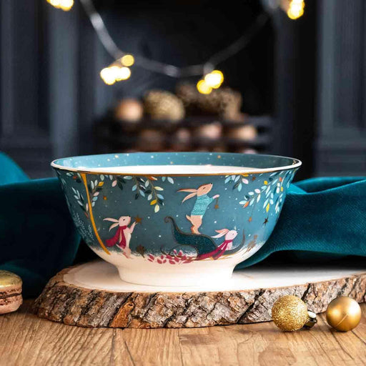 Sara Miller - Woodland Tales - Rabbit Sleigh Candy Bowl | 6 in / 15 cm Home & Kitchen