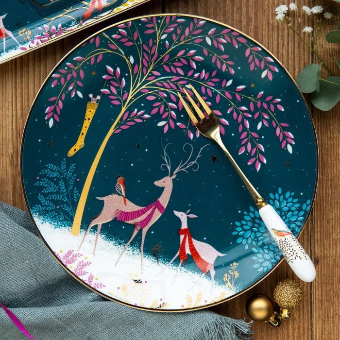 Sara Miller - Woodland Tales - Set of 4 Assorted Cake Plates | 8 in / 20 cm