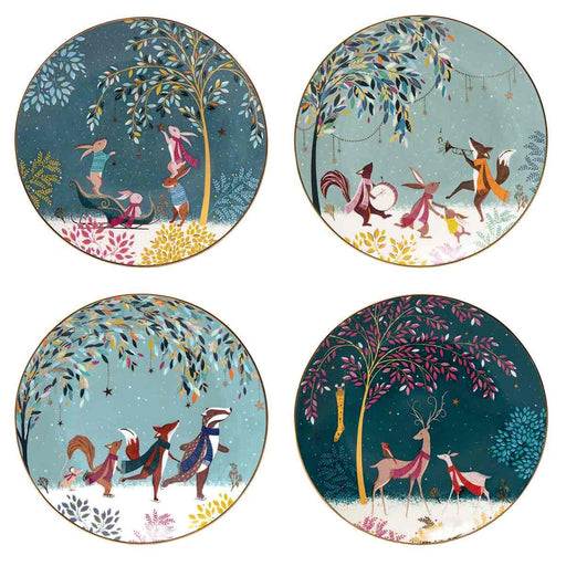 Sara Miller - Woodland Tales - Set of 4 Assorted Cake Plates | 8 in / 20 cm