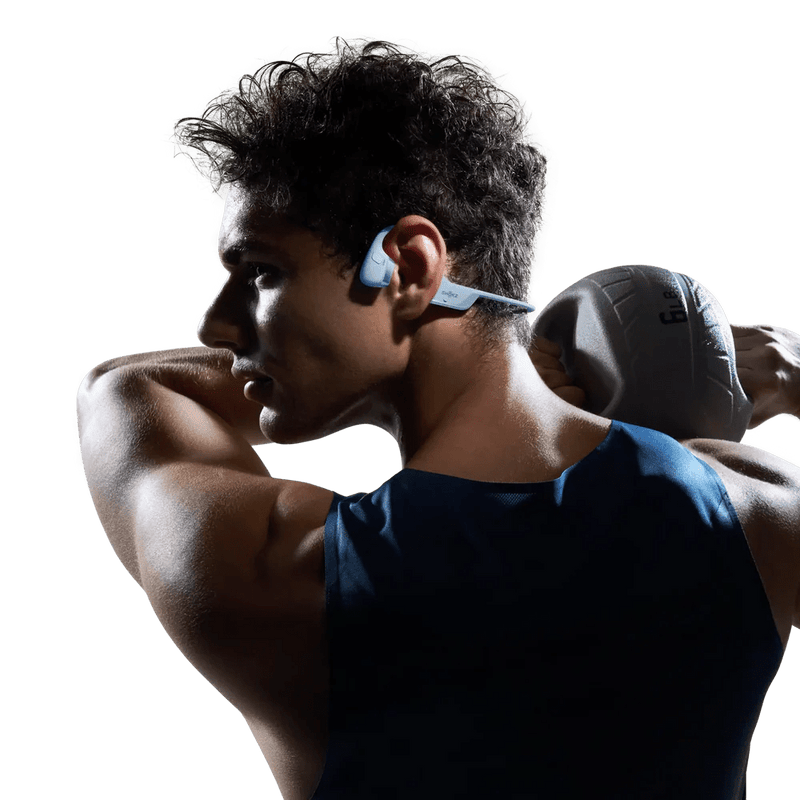 Shokz - OpenRun Pro 2 - Blue - Bluetooth Headset Noise Cancelling Mic Premium Bone Conduction - Dual Drivers Enhanced Bass - 3D Audio Water Resistant IP55 - 12Hr Battery Life Electronics