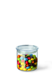 Simax Cylinder Storage Jar with Clear Lid, 16.9 fl oz / 0.5 L, front with illustrative contents