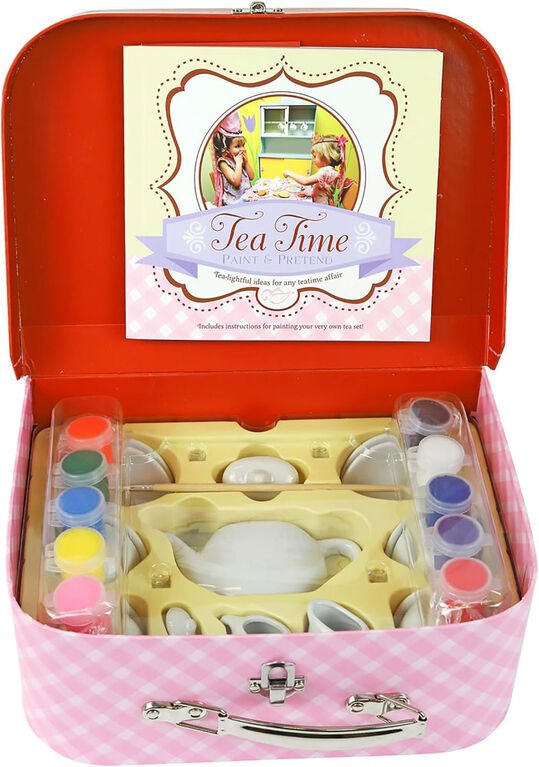 SpiceBox Tea Time paint-and-pretend suitcase kit, English edition