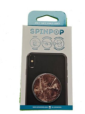 Spinpops - Spinpop Expanding Stand & Grip Marble Brown Electronics