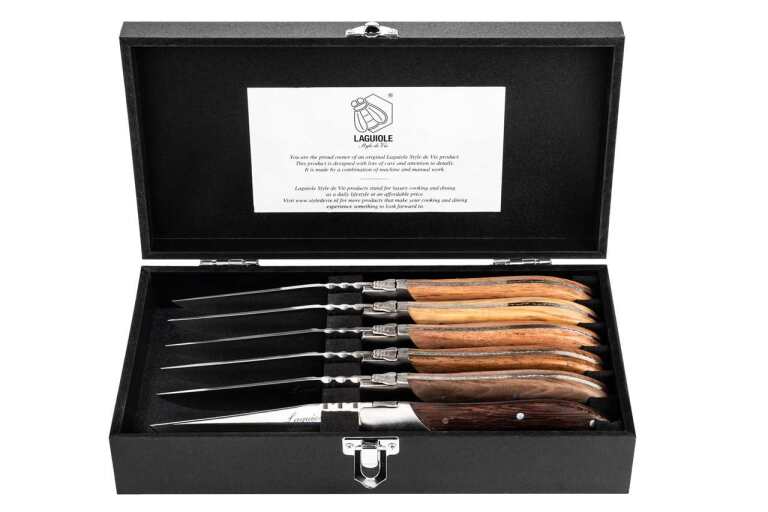 STYLE DE VIE - AUTHENTIC - LAGUIOLE Luxury Line - Steak Knives Home & Kitchen Mixed Woods