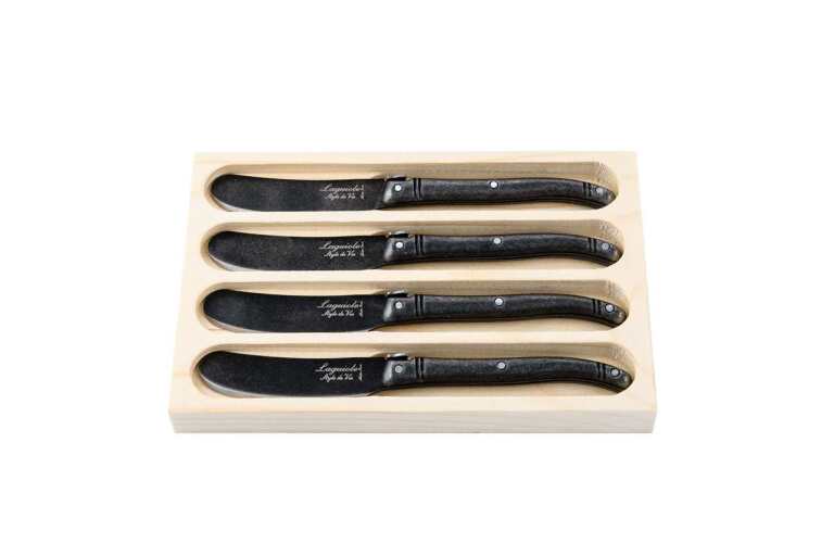 STYLE DE VIE - AUTHENTIC - LAGUIOLE Premium Collection - Butter Knives, 4 - Pcs, 2.6"/6.5cm, SS Home & Kitchen Stonewash