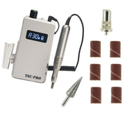 Medicool - Tec-Pro Rechargeable Electric Nail File | 30,000 RPM – White Tec-Pro filing system and accessories