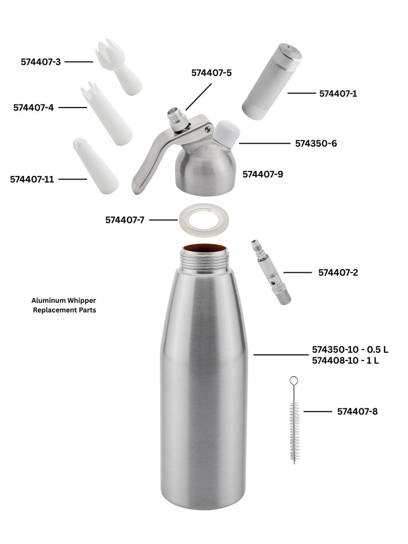 Browne - Cream Whipper, 1 Pint/0.5 L, Aluminum