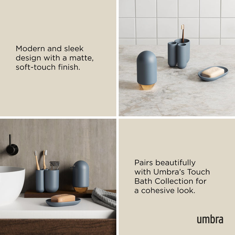 UMBRA - Touch - Soap Dish | Bathroom Countertop Soap Tray and Draining Dish Home & Kitchen Slate Blue