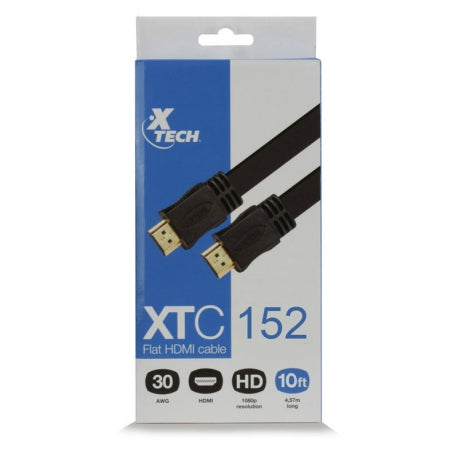 Xtech XTC-152 black HDMI male to male cable with gold-plated connectors
