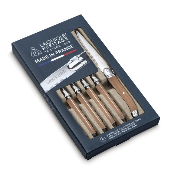 Laguiole - Heritage Steak Knife Ashwood Handle, Set of 6